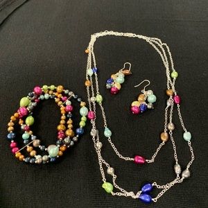 Multi-color Freshwater Pearl Jewelry Set